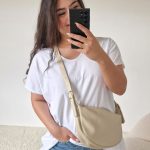 umhängetasche beige